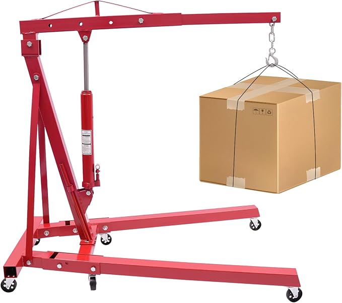 LOYALHEARTDY 1 Ton Hydraulic Engine Hoist, Folding Engine Lift - Image 2
