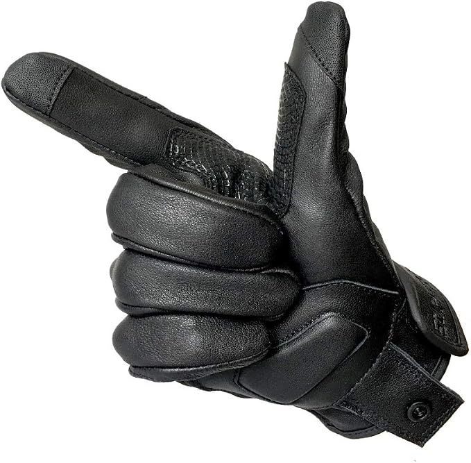 Updated Men’s Goat Skin Leather Motorcycle Gloves Touchscreen Knuckle Protector - Image 5