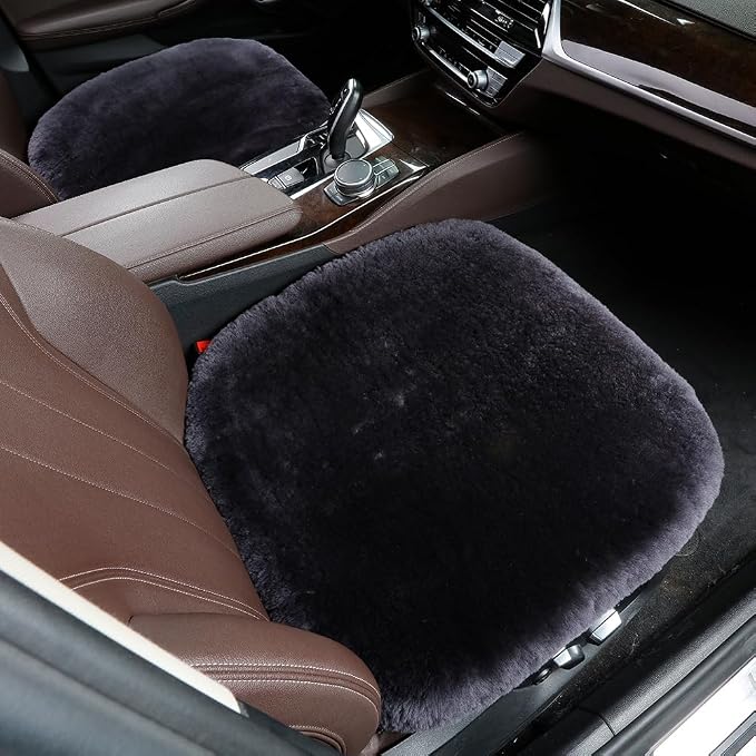 20inchs Fluffy Genuine Australia Warm Sheepskin Car Seat Cover - Image 2