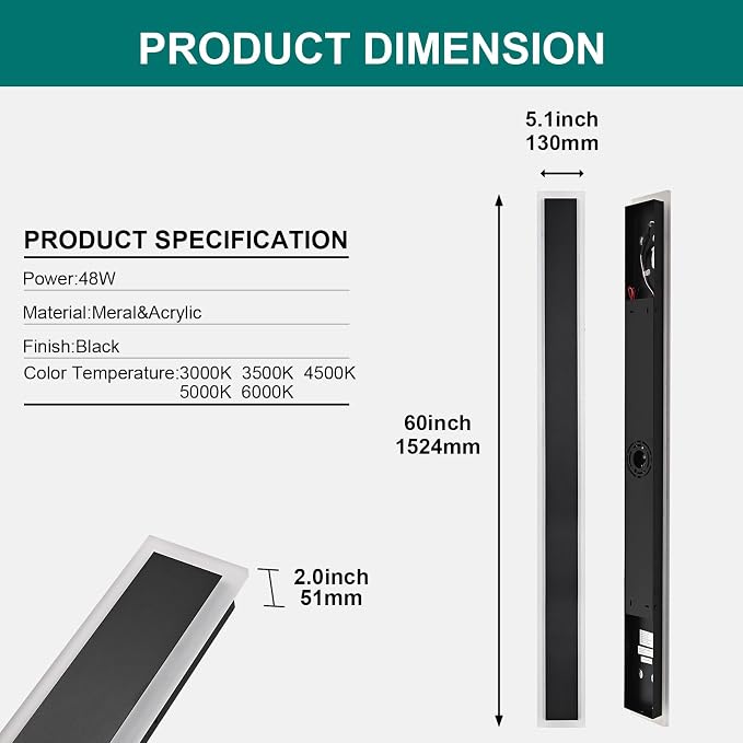 2 Pack Long Outdoor Led Wall Light - Image 7