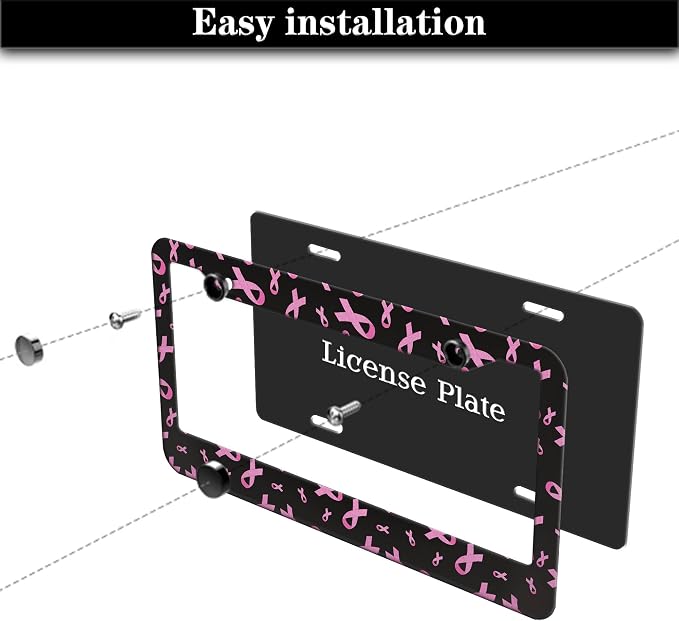 License Plate Frames for Men Black Powder Car License Plate Frame for Women - Image 7