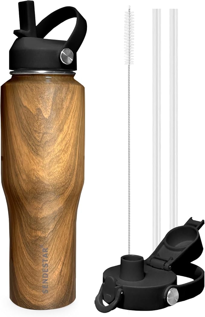 SENDESTAR 40oz Stainless Steel Water Bottle, Double Wall Vacuum Insulated Bottle by Sendestar