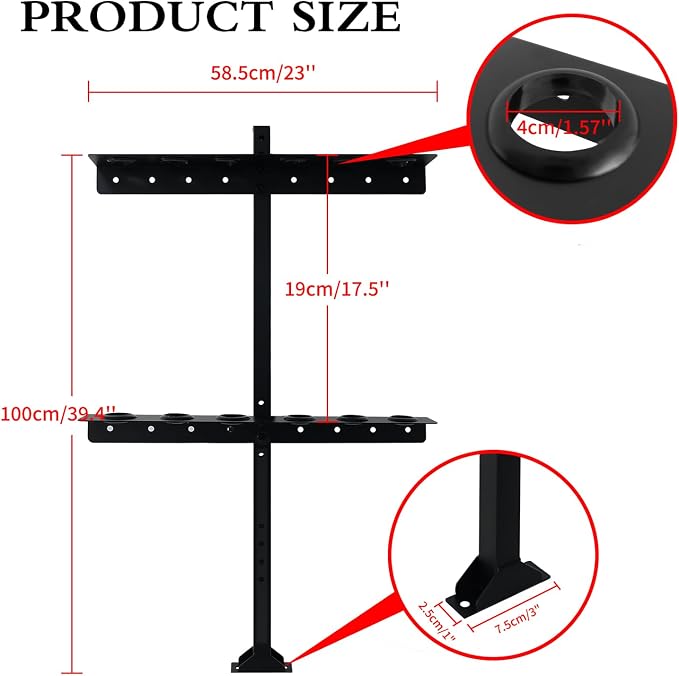 Trailer Racks for Lawn Equipment, Trailer Tool Rack Shovel Holder for Shovels - Image 2