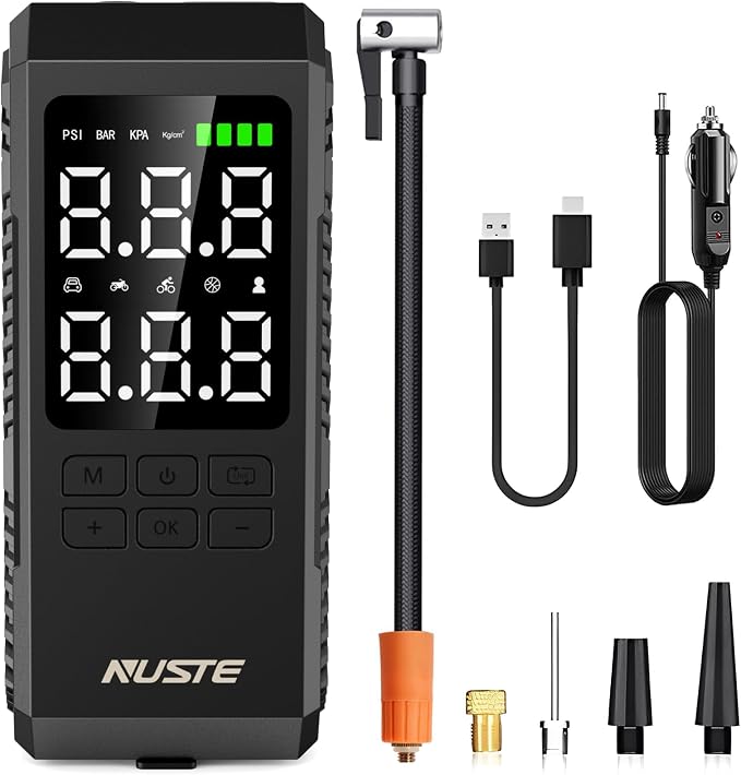 Tire Inflator Portable Air Compressor, Air Pump by NUSTE