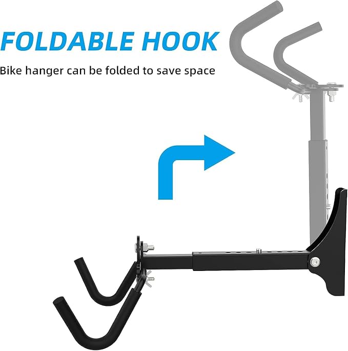 Foldable Bike Wall Mount Rack, Bicycle Rack Storage, Horizontal Bicycle Storage - Image 5