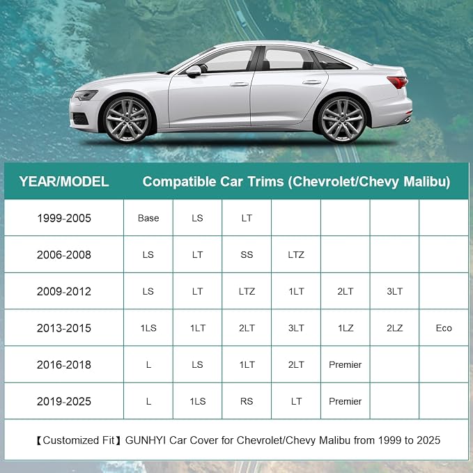 Premium Car Cover Custom Fit Chevrolet Chevy Malibu, 16 Layers Heavy Duty Car - Image 5
