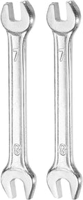 HARFINGTON 2pcs Double Open End Wrench 7mm x 8mm Metric 15 Degree Offset Angle by HARFINGTON