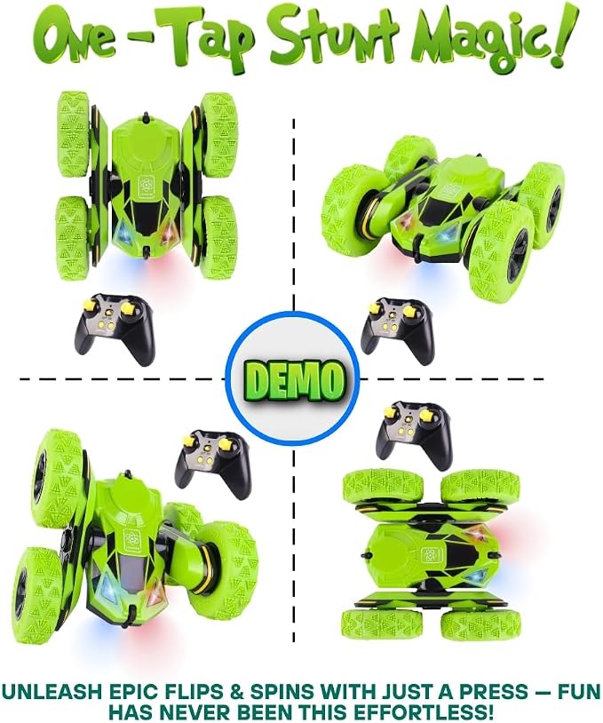 RC Stunt Car, Remote Control Double-Sided Driving 360° Flips & Rotations - Image 4