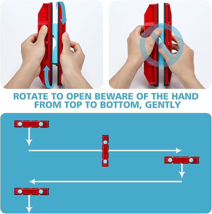 Magnetic Window Cleaner, 0.8"-1.1" Double Sided Window Glass Wiper Cleaning Tool - Image 5