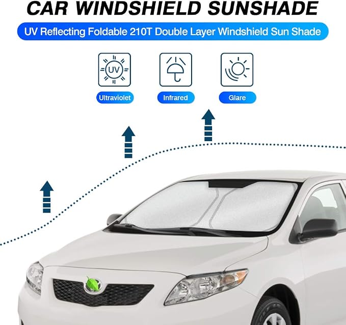 KUST Windshield Sun Shade for 2007-2011 Toyota Camry Custom Fit Sun Shield - Image 2