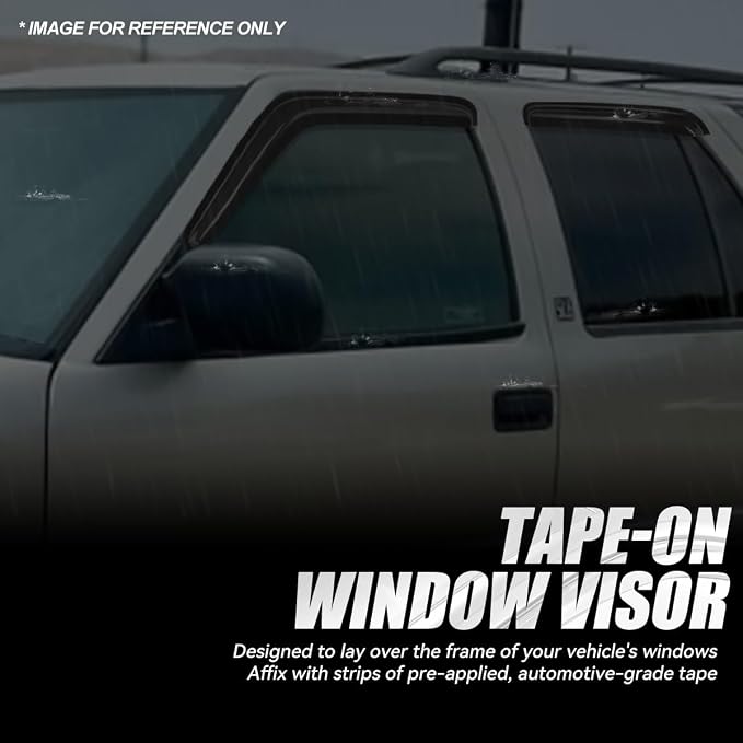 Auto Dynasty Set of 4 Carbon Fiber Pattern Window Visors Compatible - Image 3