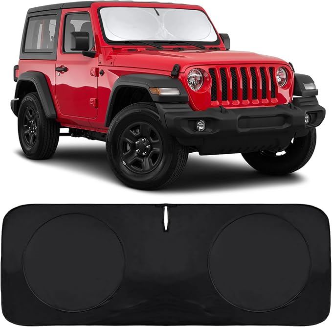 Sunshade Sun Shade for 2018-2024 2025 Jeep Wrangler JL JLu JK JKU Windshield by INSAUTO
