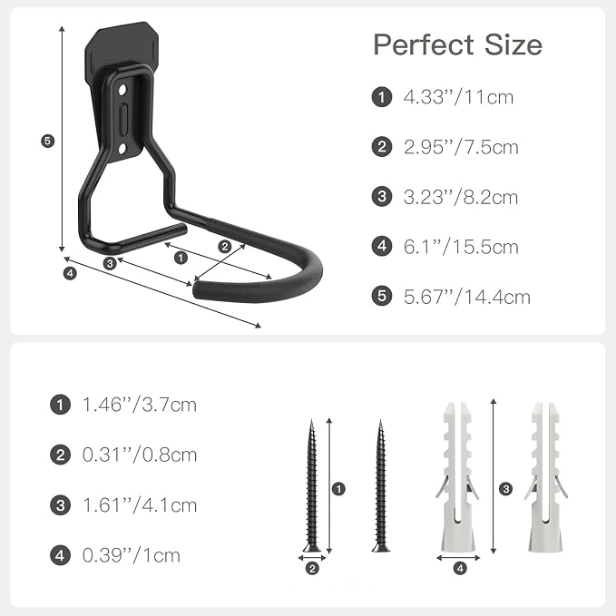 Bike Wall Mount with Fixed Hook, Heavy Duty Bike Storage Rack, Bike Rack - Image 6