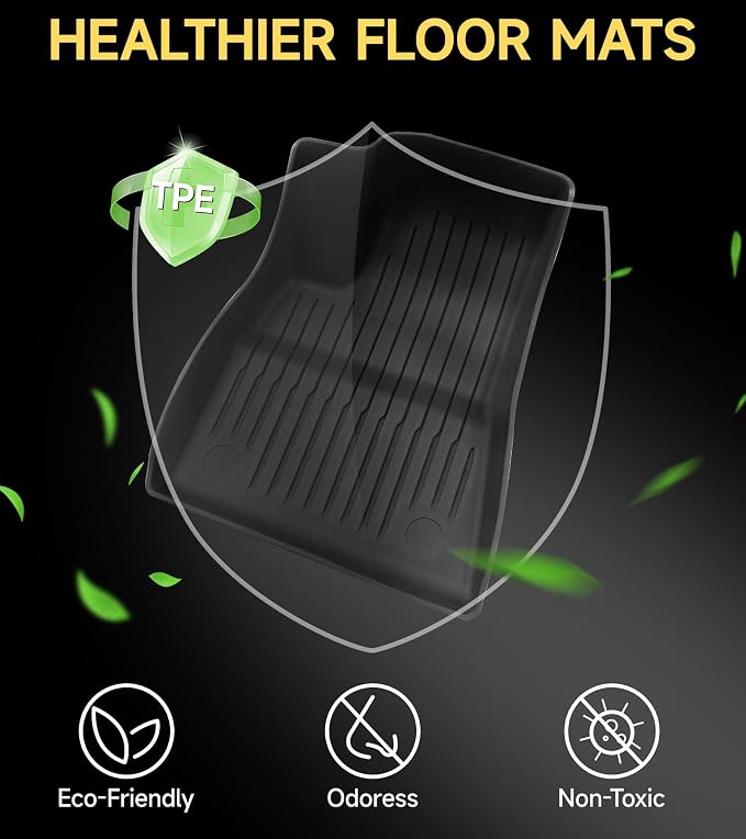 Floor Mats for 2024-2025 Tesla Model 3 Highland, Full Set All-Weather TPE - Image 3