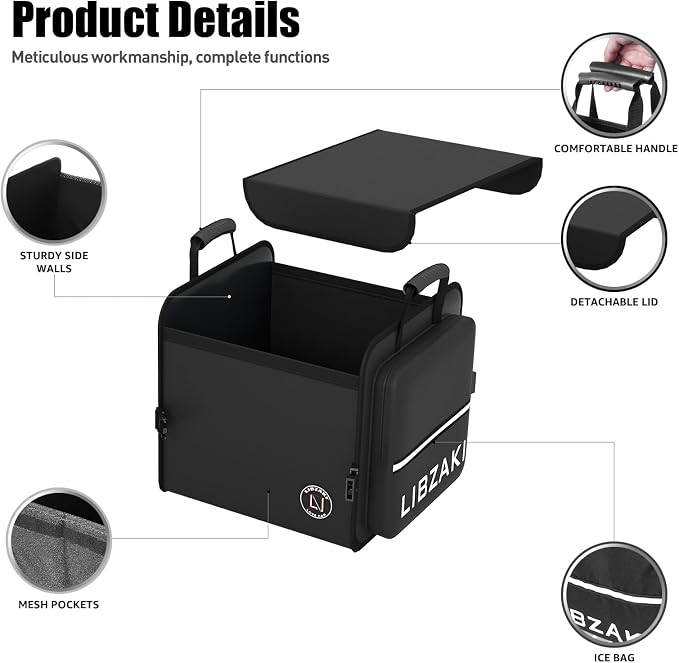 LIBZAKI Car Trunk Storage Organizer, Collapsible Trunk Storage Box - Image 4