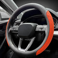 LKWLIKEI Nappa Leather Steering Wheel Cover, Diamond Checkered Design, Non-Slip by LKWLIKEI