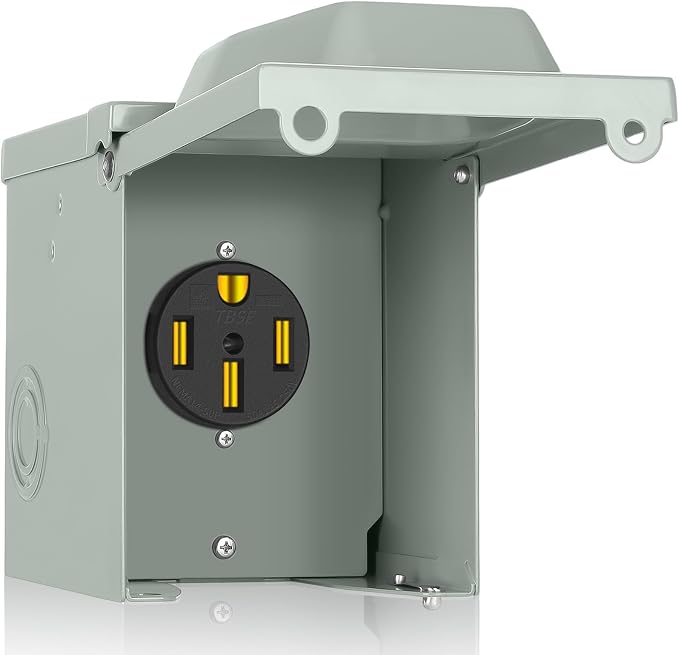 PAULINN 50 Amp RV Outlet Box, Nema 14-50R Outlet 125/250 Volt RV Plug by PAULINN