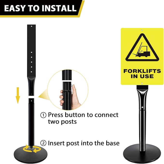 Parking Sign Post with Base - Image 5