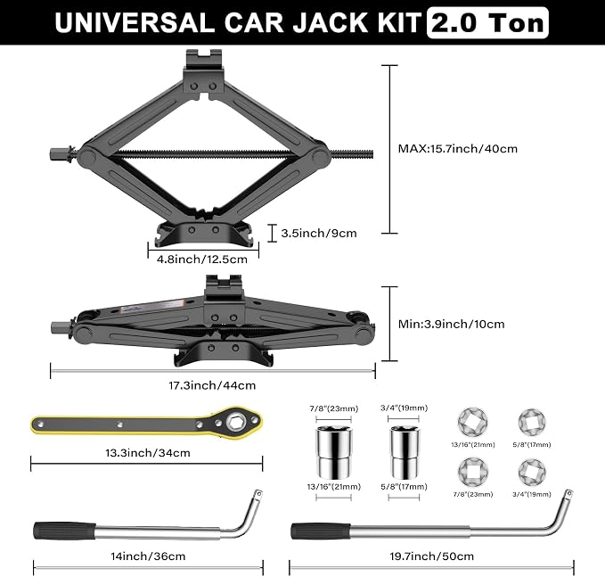 IMAYCC Car Jack Kit, Scissor Jack - Image 2