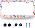 Cat and Flowers License Plate Frame Beautiful Floral Animals License Plate by GORSNKYE