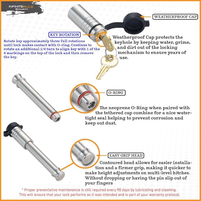 61571 | 2 Pack, Keyed Alike, Receiver Locks - Image 5