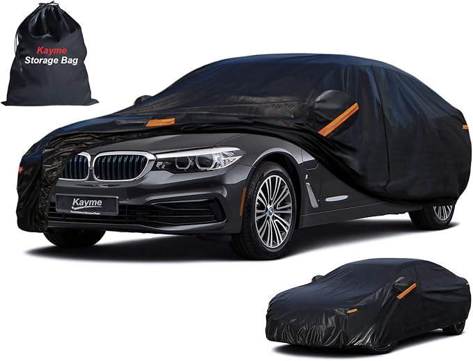 Kayme 7 Layers Heavy Duty Car Cover Waterproof All Weather, Full Exterior Cover by kayme
