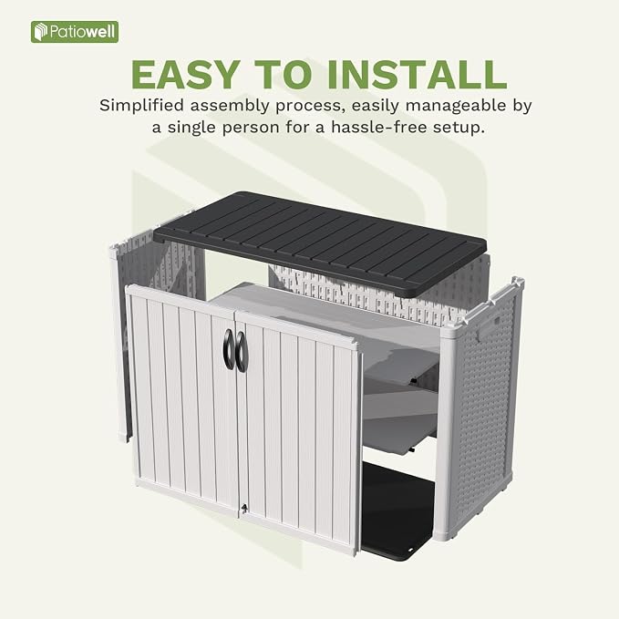 Patiowell 26 Cu.ft Plastic Outdoor Storage Shed w/o Shelf, Lockable Waterproof - Image 5