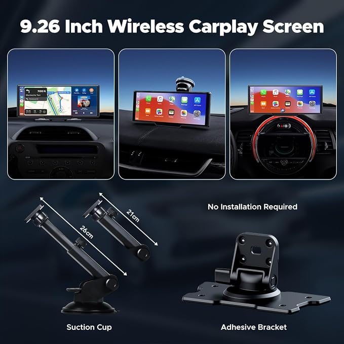 LAMTTO 9.26" Wireless Carplay and Android Auto - Image 9