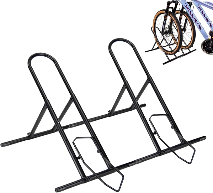Folding Bike Floor Stand Rack, Portable Storage Bicycle Parking Rack by Unknown