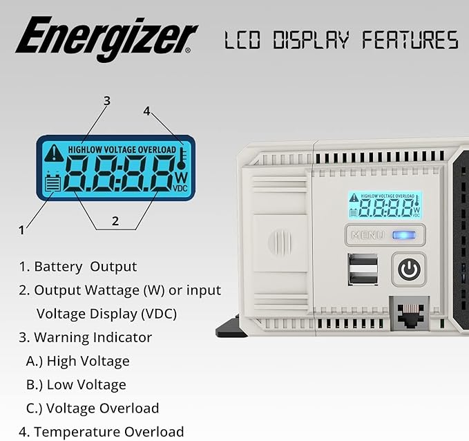 Energizer 1500 Watt 12V Pure Sine Inverter Dual AC Outlets & USB, Installation - Image 3
