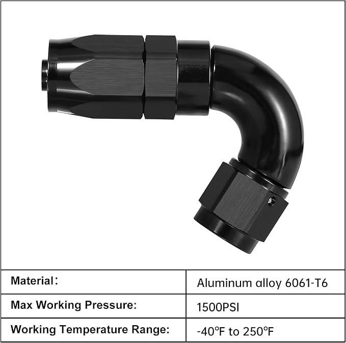 EVIL ENERGY 6AN 120 Degree One Piece Full Flow Hose End Fitting Swivel - Image 3