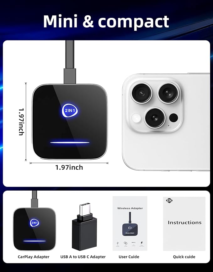 Wireless CarPlay Adapter for Apple iPhone & Android Auto, Plug & Play Dongle - Image 7