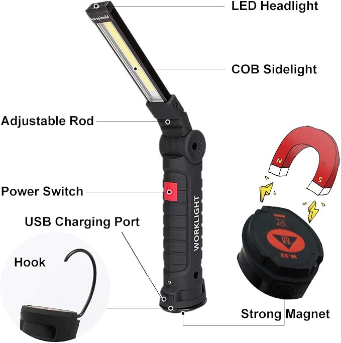 Lebote LED Work Light, COB Rechargeable Work Light - Image 3