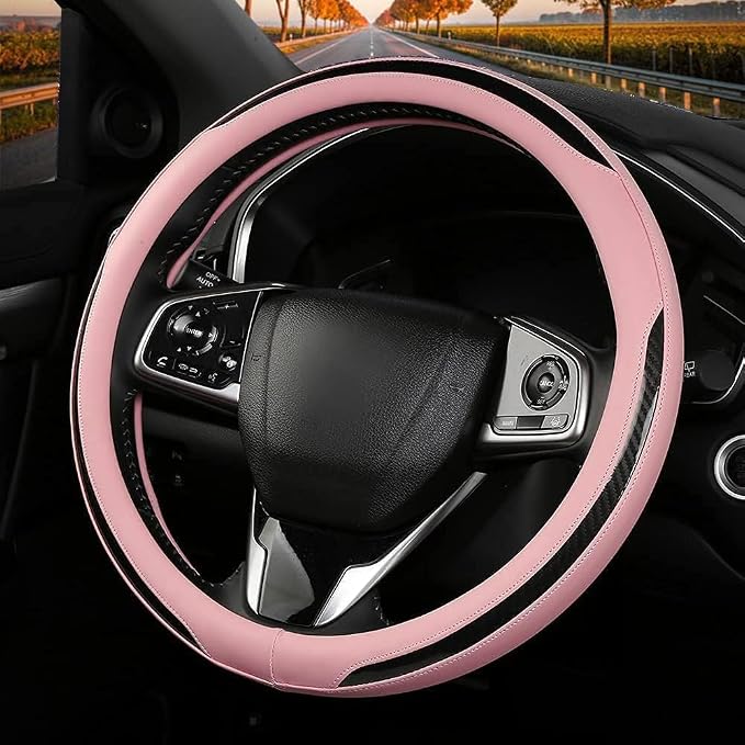 New Leather Car Steering Wheel Cover, Non-Slip Car Wheel Cover Protector - Image 3