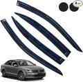 Rain Guards for Volkswagen Jetta 2011-2018, Tape-on Side Window Deflectors for by LETINGFAR