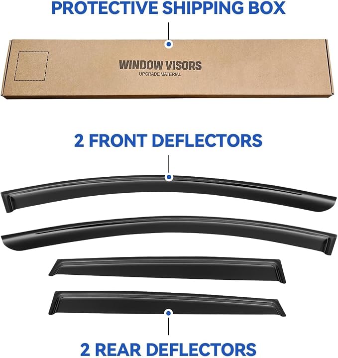 Window Visors Rain Guards for 2015-2024 Nissan Murano, Out-Channel Window Vent - Image 5