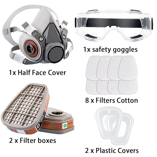 Respirator Reusable Half Face Cover Gas Mask - Image 7