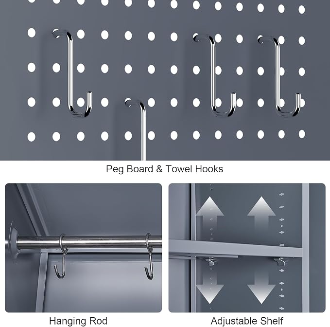 GREATMEET 65" H Metal Garage Storage Cabinets - Image 7
