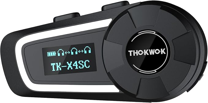 TK-X4SC Motorcycle Bluetooth Headset, 6 Riders 2000m Helmet Group Intercom by THOKWOK