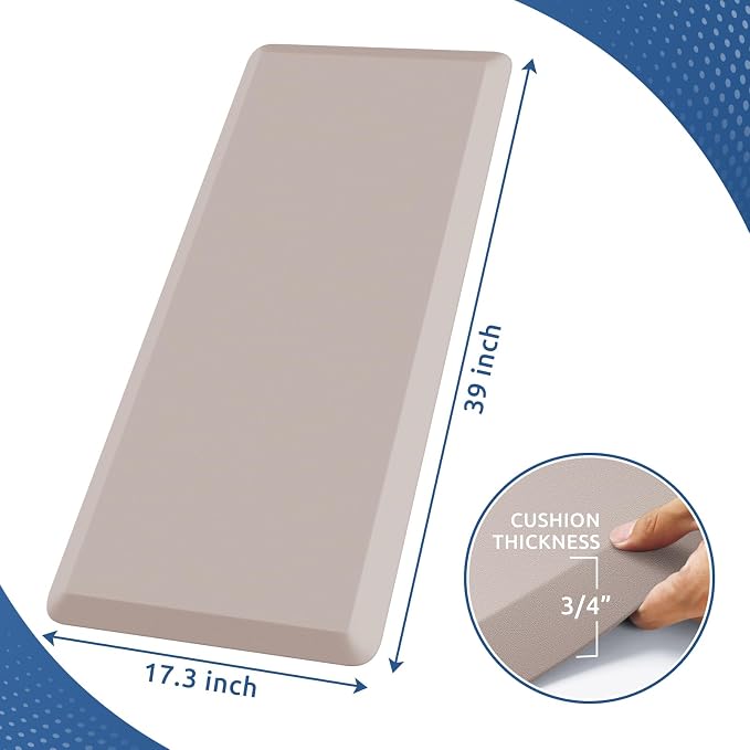 KitchenClouds Kitchen Mat Cushioned Anti Fatigue Kitchen Rug 0.8inch Waterproof - Image 2