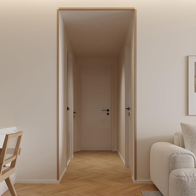 Wall Corner Protector 6PCS 45" Corner Molding Trim Oak Wood Grain Corner Trim - Image 4