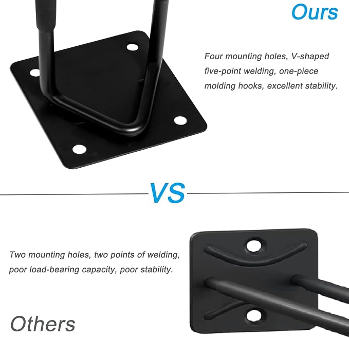 Garage Hook Hangers 2 Pcs, Shovel Holder Wall Mount, Rake Racks, Upgraded - Image 6