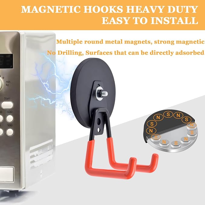 Magnetic Hooks Heavy Duty, 45 lbs Pulling 3.46" Strong Magnetic Hooks - Image 4