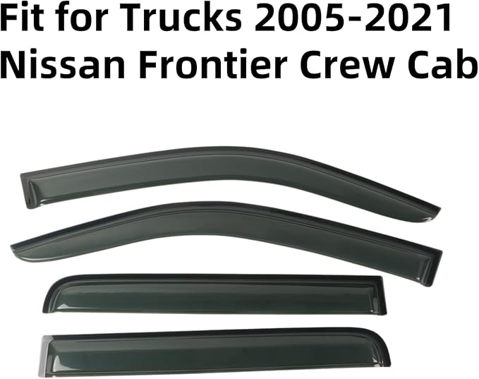 Window Visor Rain Guards Fit for Nissan Frontier Crew Cab 2005-2021 Trucks - Image 3