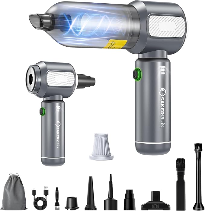 Mini Vacuum Cleaner, Cordless Car Vacuum, 17500PA High Suction, 3 in 1 Handheld by SakerPlus