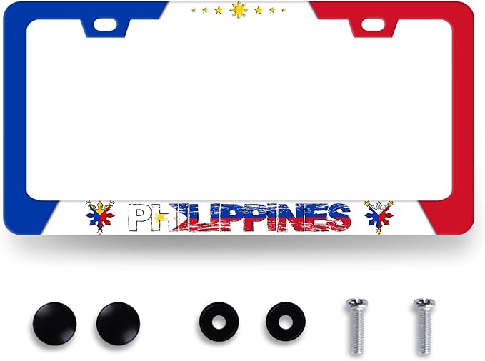 Philippine Flag License Plate Frame Philippines License Plate Stainless Steel by MUAWUOIK