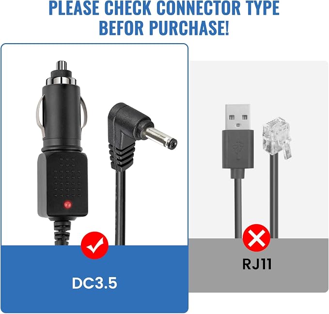 EWAY 12V Power Cord for Cobra Whistler Radar Detector 6.5ft, Replacement Car - Image 7