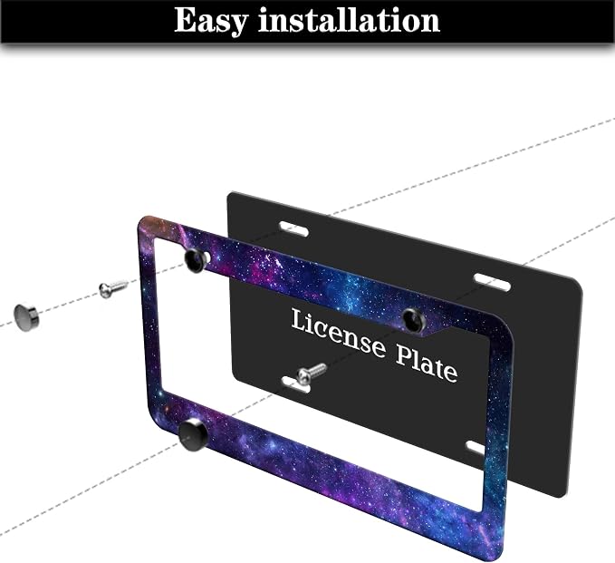 License Plate Frames for Men Multicolor License Plate Cover for Women Galaxy - Image 7