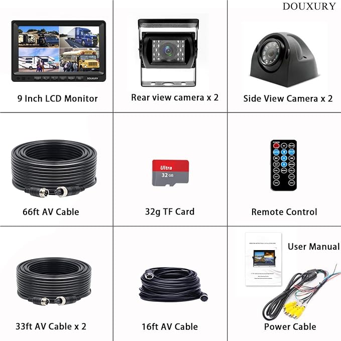 Backup Camera System with 9'' Quad Split 1080P Monitor - Image 9