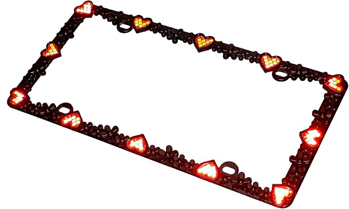 Creathome 3D Daisy Heart License Plate Frame from Pure Zinc Alloy Metal Perfect - Image 9
